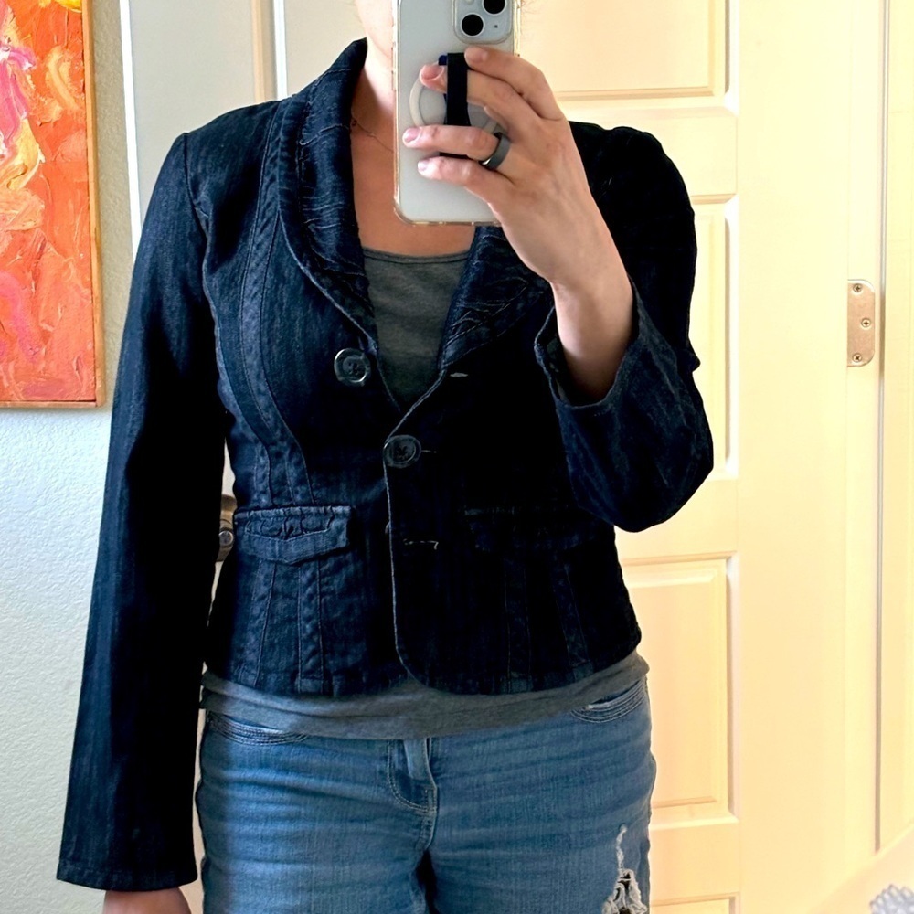 Baccini Fitted Denim Blazer - size PS​​